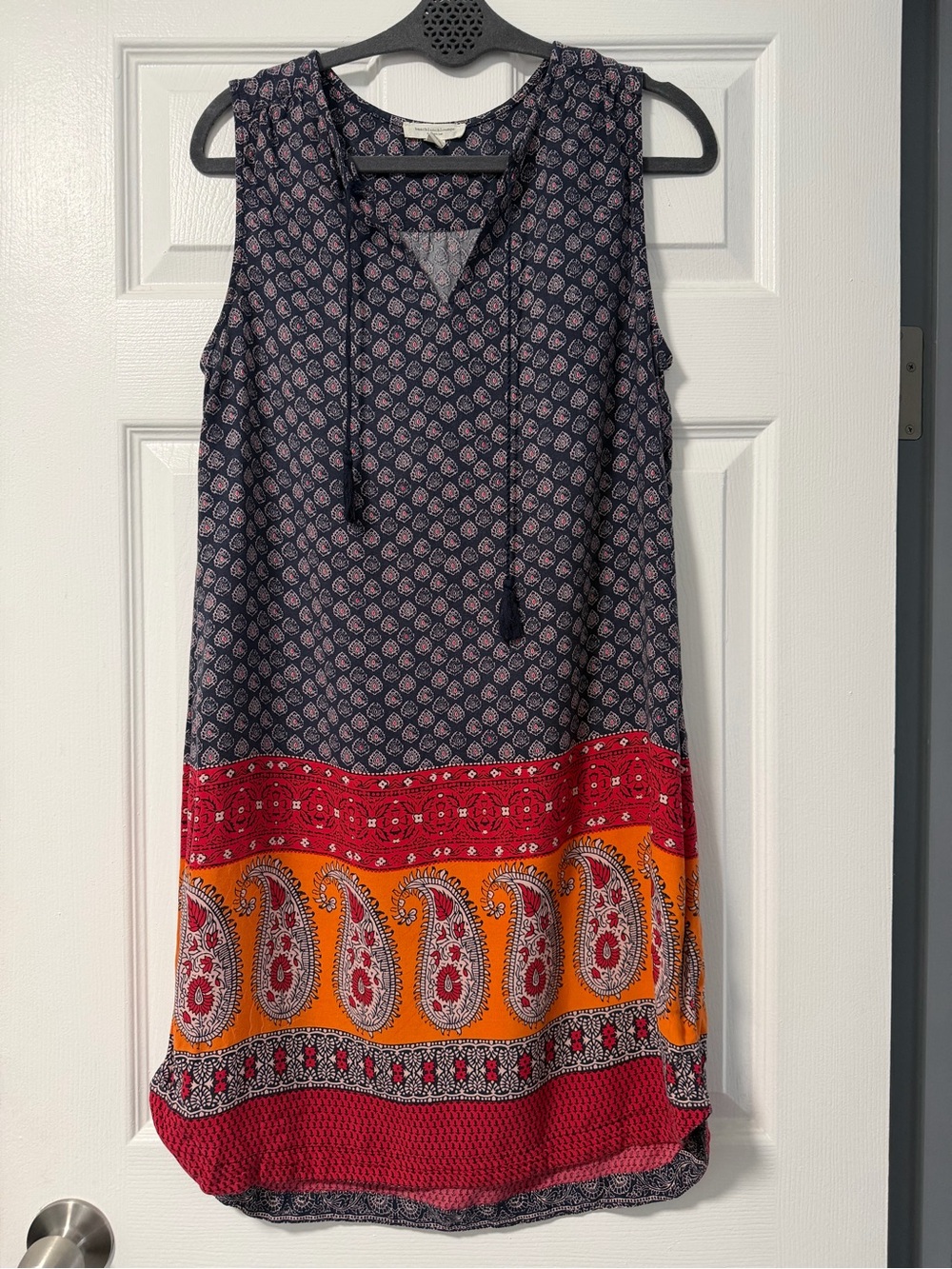 BeachLunchLounge Women's Paisley Sleeveless Shift Dress Size Medium